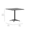 Flash Furniture Mellie 31.5'' Black Square Metal Indoor-Outdoor Table with Base TLH-053-3-BK-GG - alternate 9